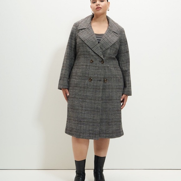 Plaid Double Breasted Wool blend Coat from Addition Elle in size 4X - Picture 5 of 5